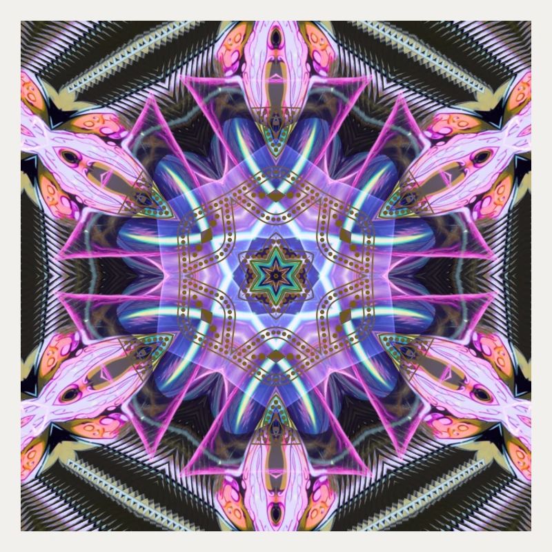 Psychedelic Neon Mandala Pattern