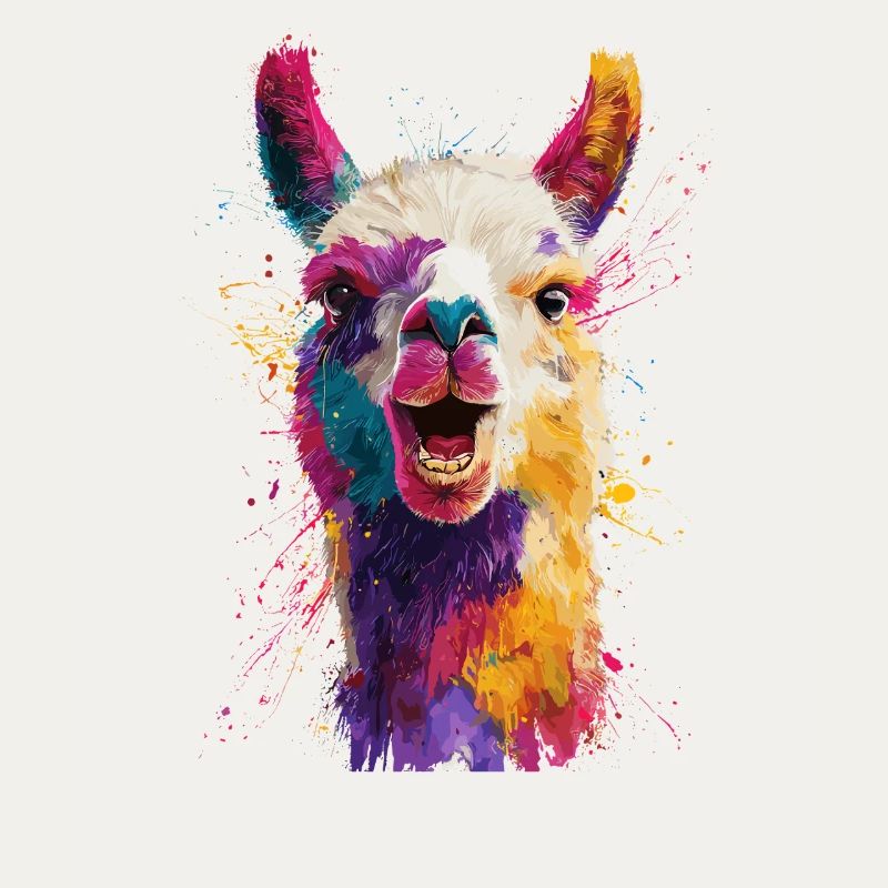 Explosion colorée de lamas