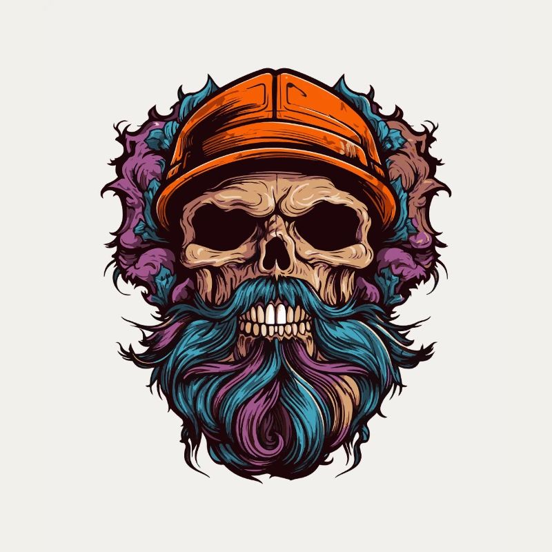 Skull with Beard