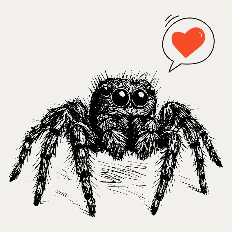 Springspinne mit Herz