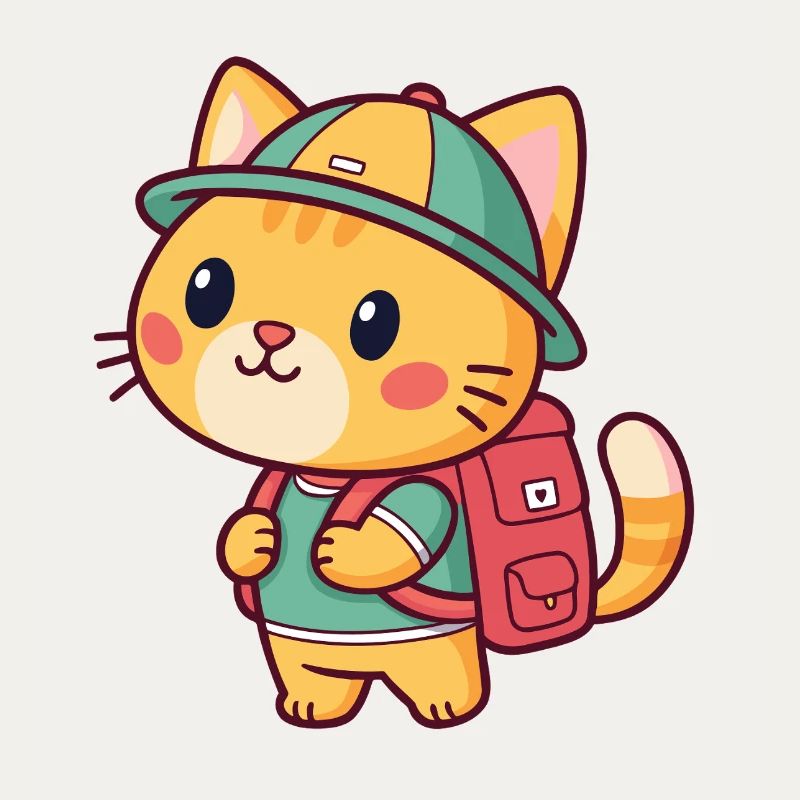Entdeckerkatze mit Rucksack