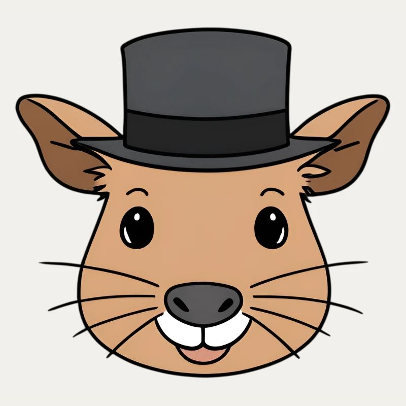 Cartoon de capybara avec haut-de-forme