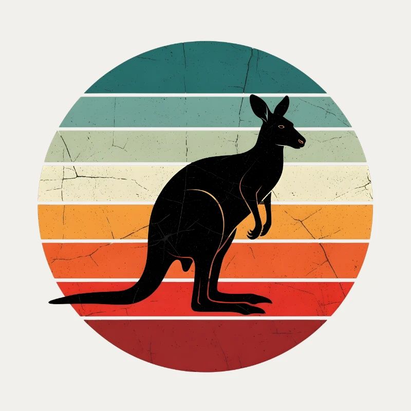 Kangaroo Retro Sunset