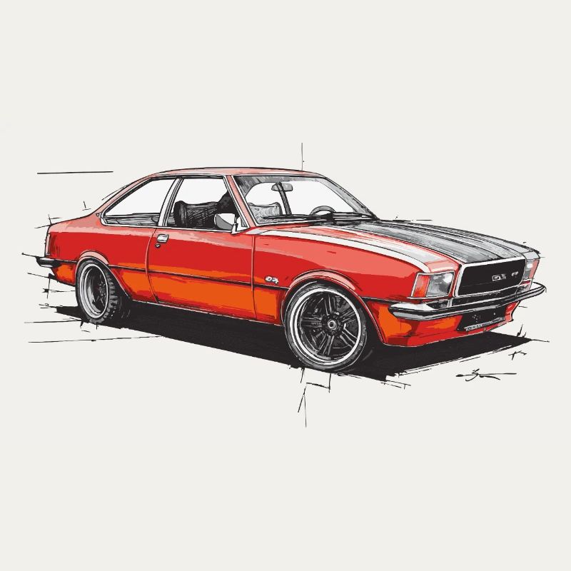 Roter Oldtimer-Coupéwagen