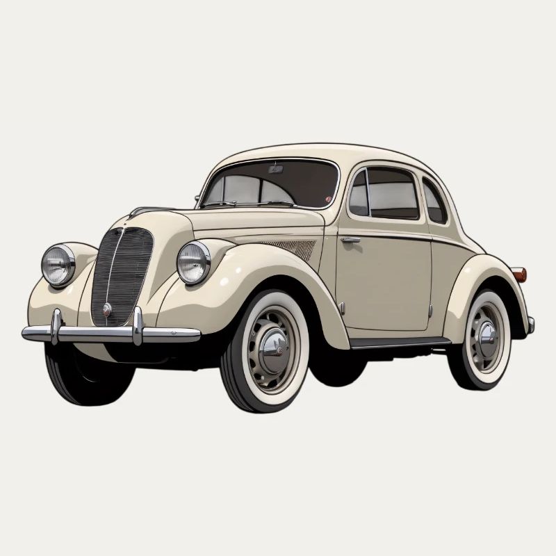 Beige Oldtimer Coupé Artwork