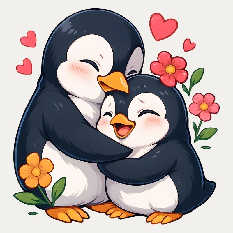 Kuschelpinguin Herzduo