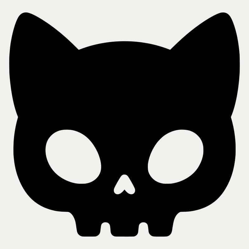 Silhouette de crâne de chat | Masque gothique mignon