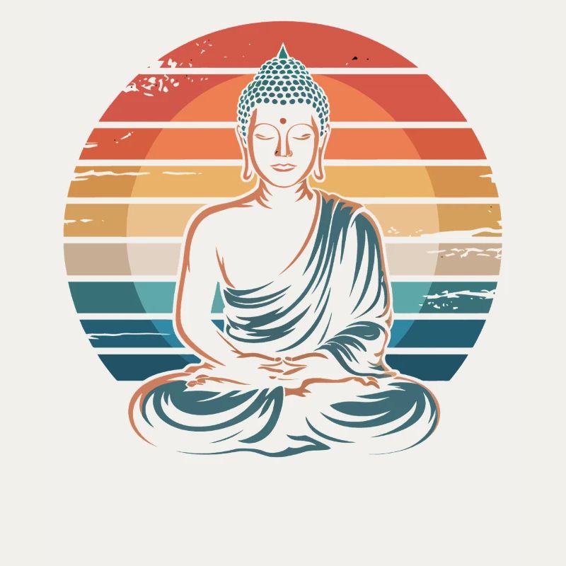 Buddha Sunset Retro