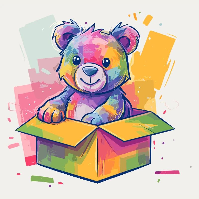 Rainbow Bear in a Box