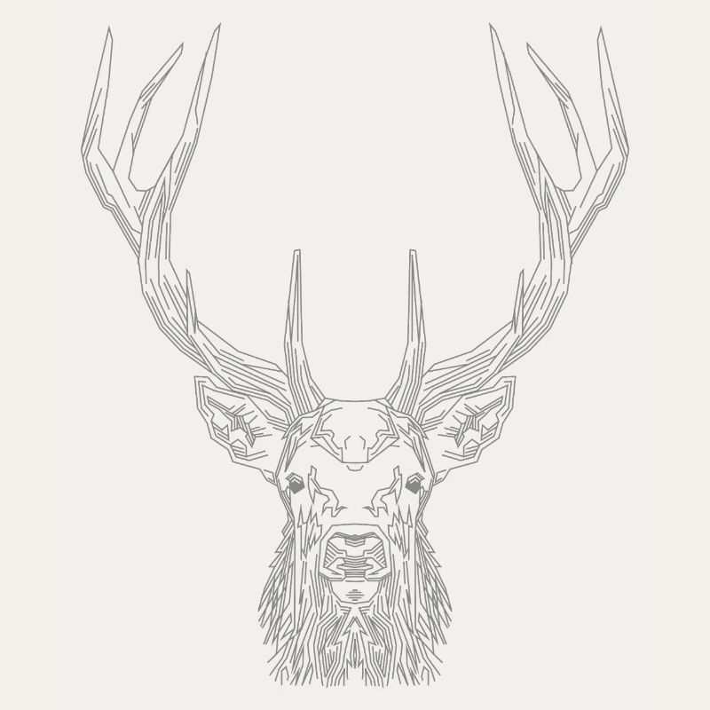 Tech Deer – Geometrischer Hirsch in Grau