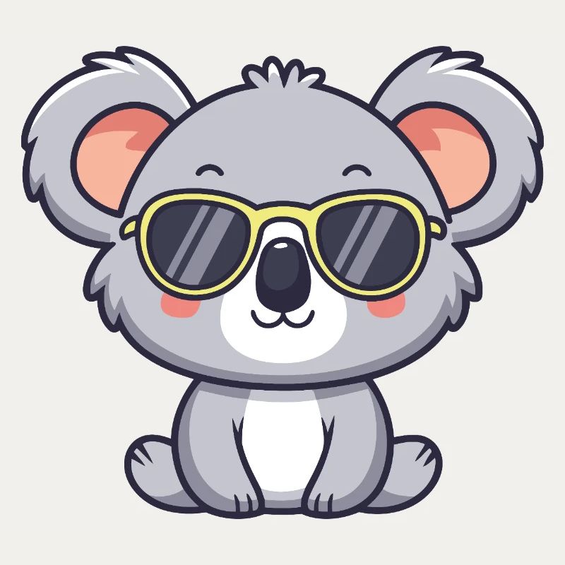 Koala-gelbe Pop-Brille