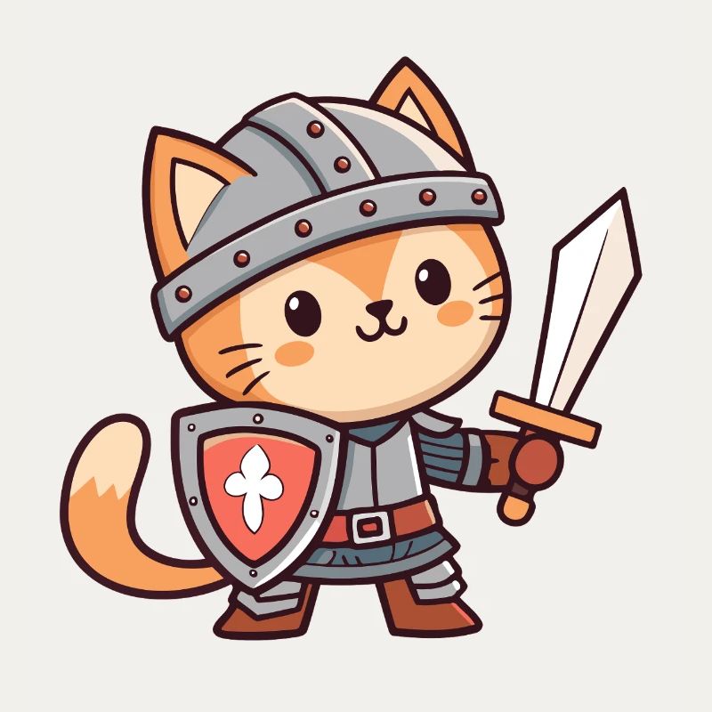 Bezaubernde gepanzerte Ritterkatze
