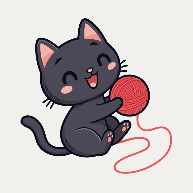 Red wool kitten soft pattern