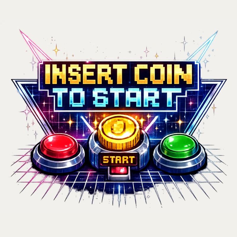 Arcade Start Button Neon Retro