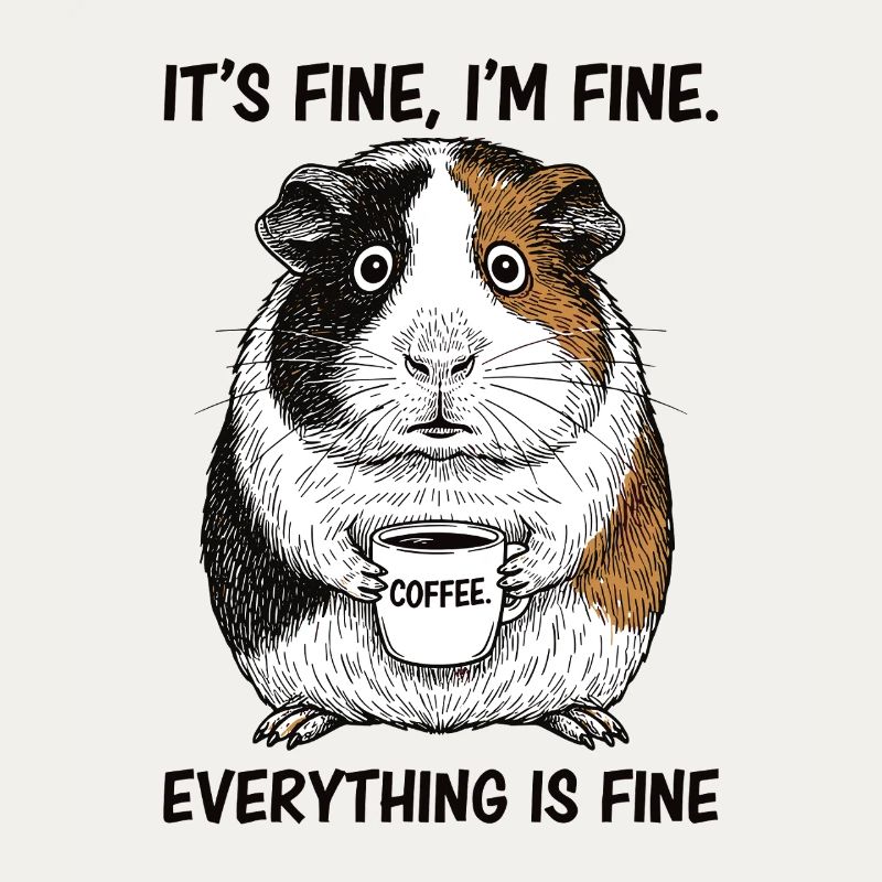 C’est bon, je vais bien café, cochon d’Inde.