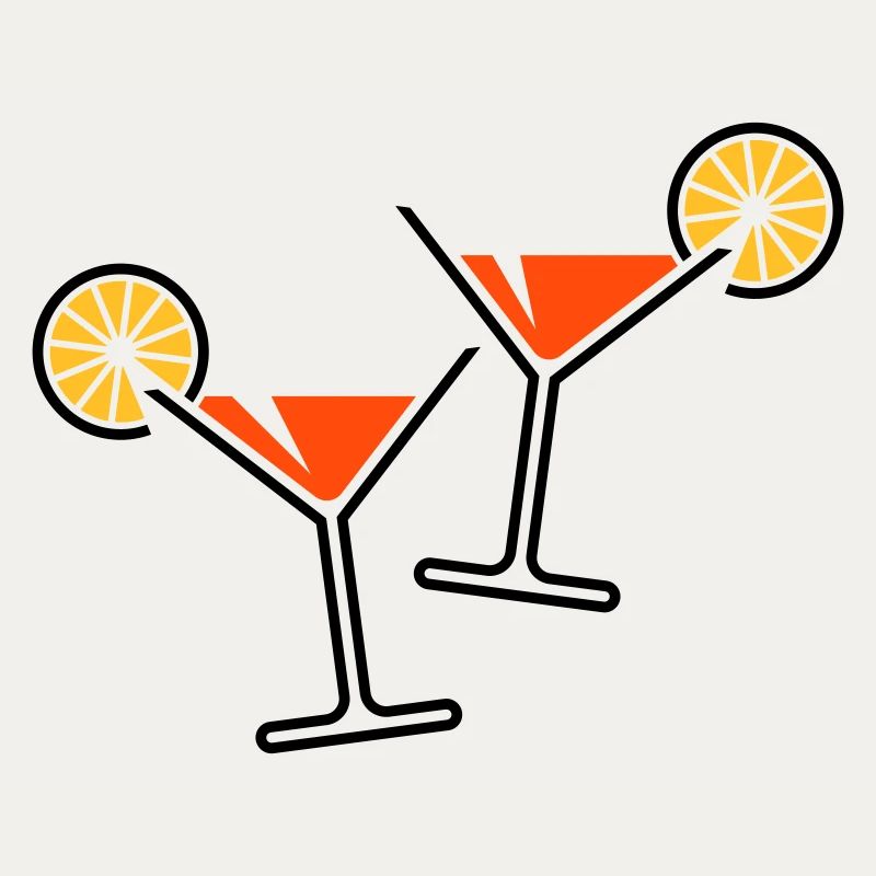 2 Cocktailgläser / Cocktail / Martini + (Orange)