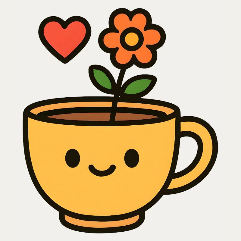 Flower Mug Smiling Mug