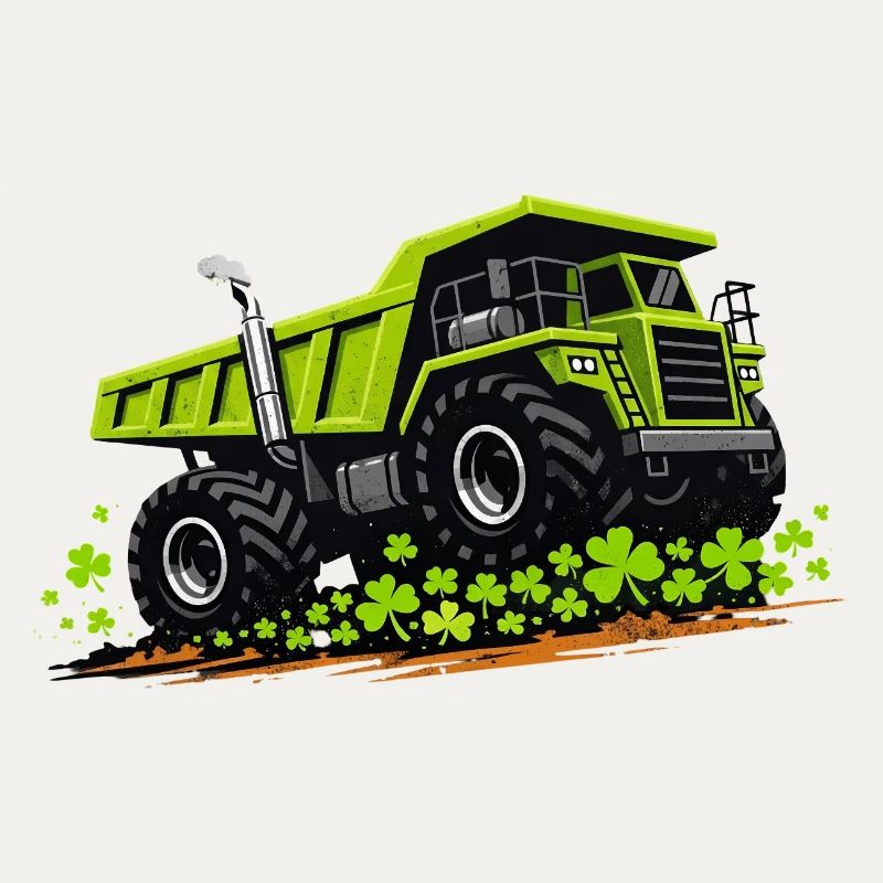 Véhicule de construction de camion-benne de la Saint-Patrick
