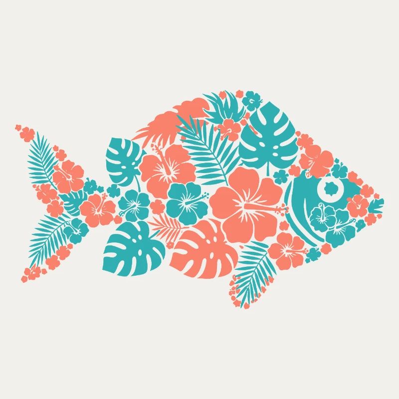 Silhouette du poisson fleur tropical