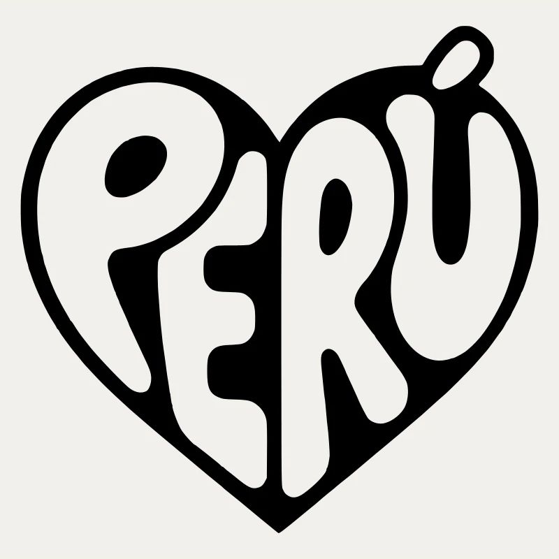 Peru Herz Typografie 