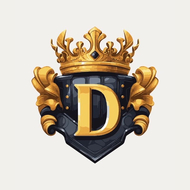 D Buchstabe Name Krone