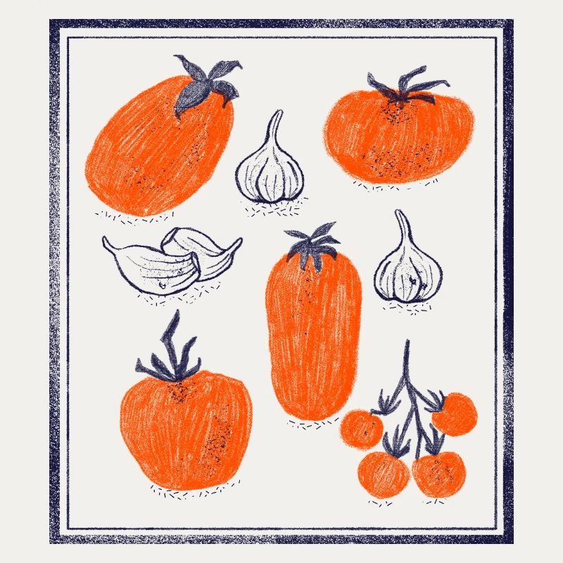 Tomato Bulb Garlic Pattern