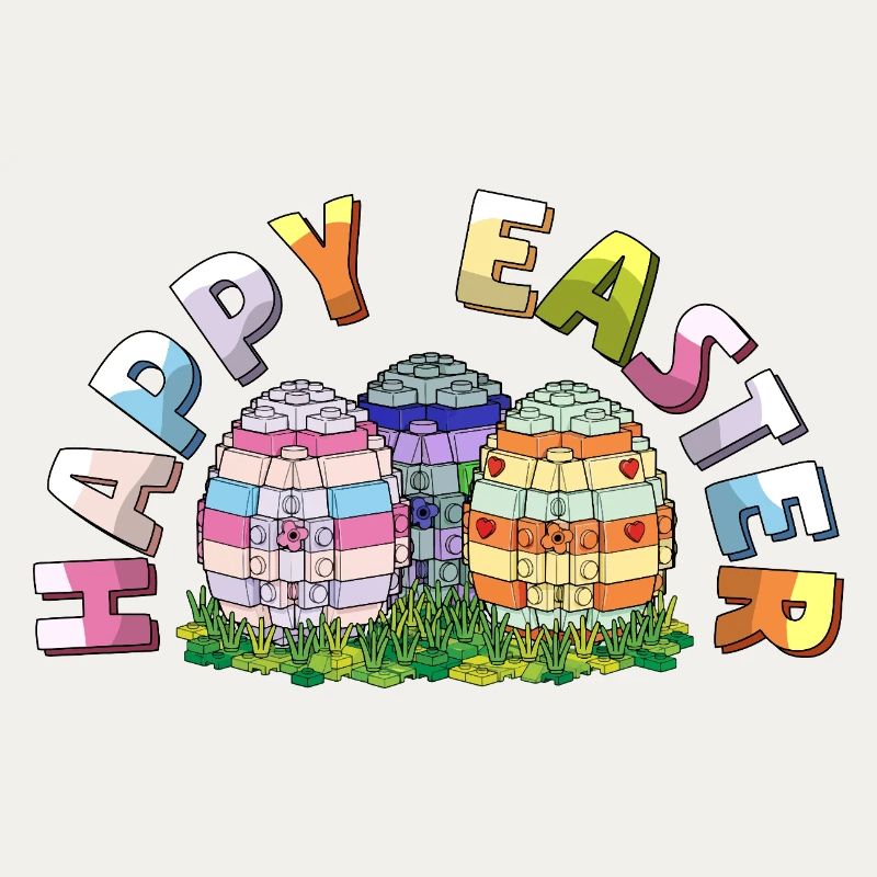 Happy Easter Brick Builder Easter Eggs Bricks