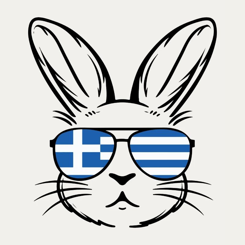 Greek Easter Greek Flag Easter Bunny