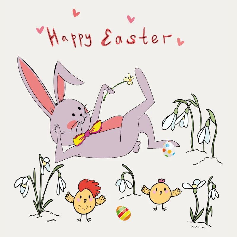 Easter bunny with chicks