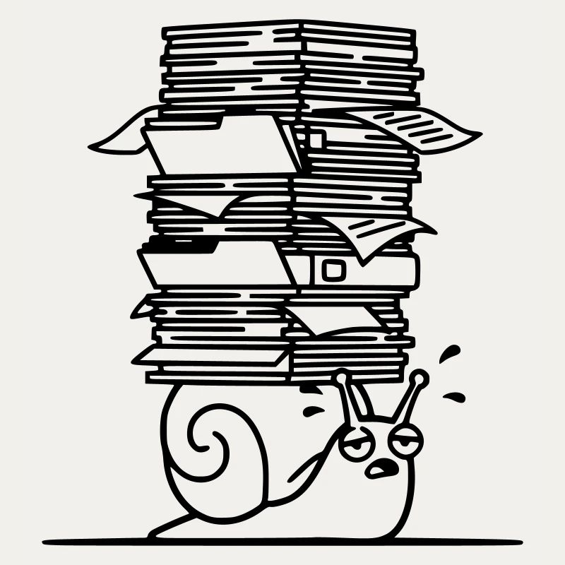 Snail Paper Stack Office Outline