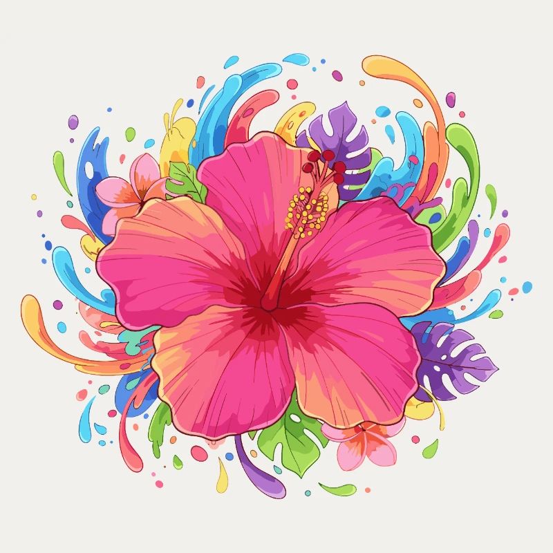 Explosion des couleurs de la fleur d’hibiscus