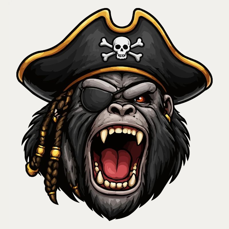 Gorille pirate avec cache-œil