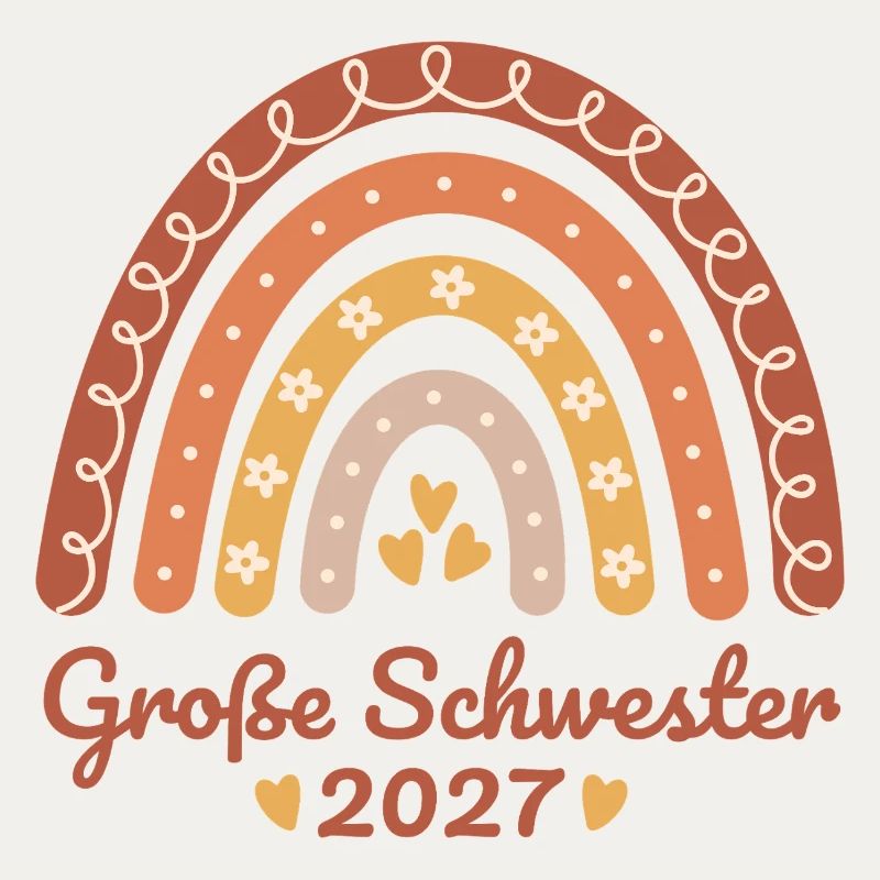 Große Schwester 2027 Boho Regenbogen 