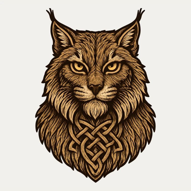 Celtic wolf head with knot