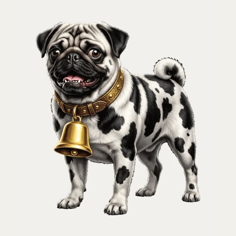 Funny Mixed Dog Cow Pattern Pug