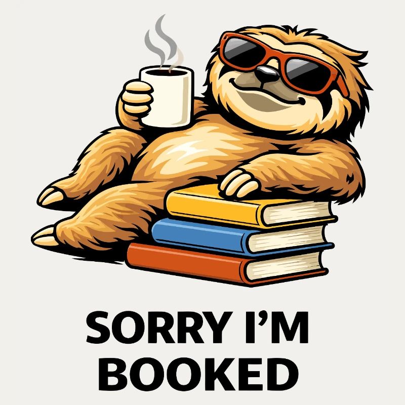 Cozy Sloth Reading Stack