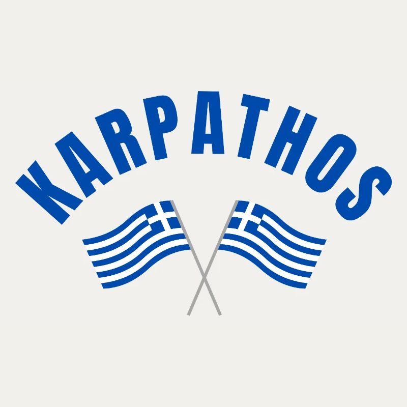 Karpathos avec drapeaux grecs croisés