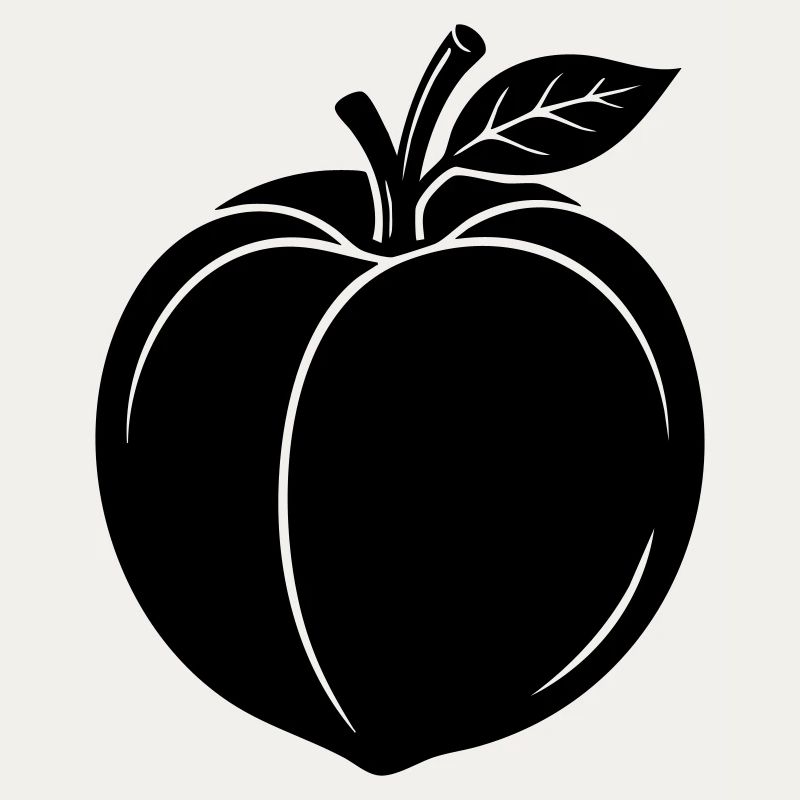 Pfirsichfrucht-Silhouette