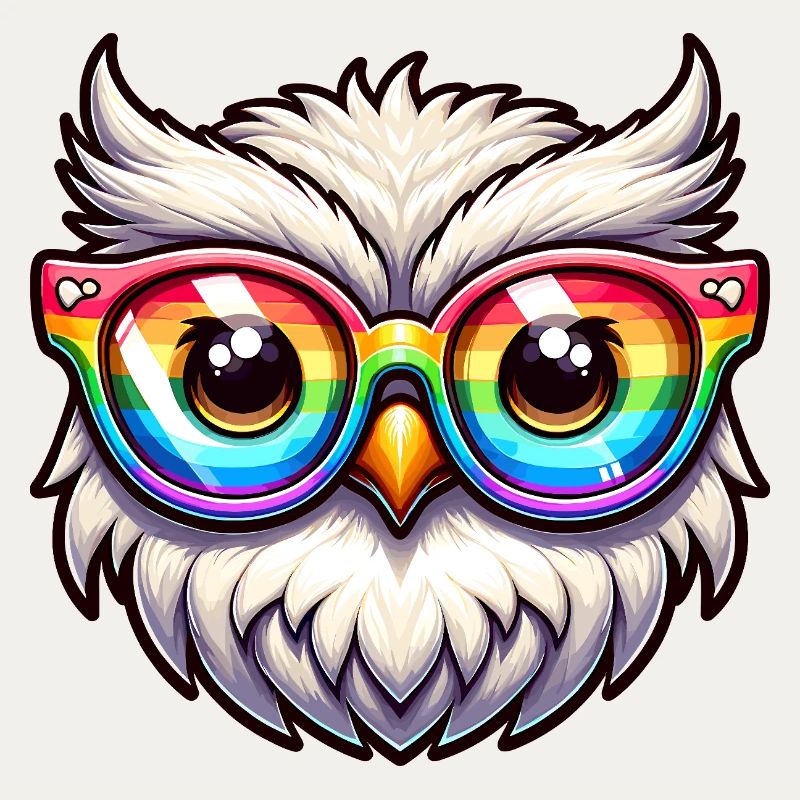 Regenbogen Eule Brille