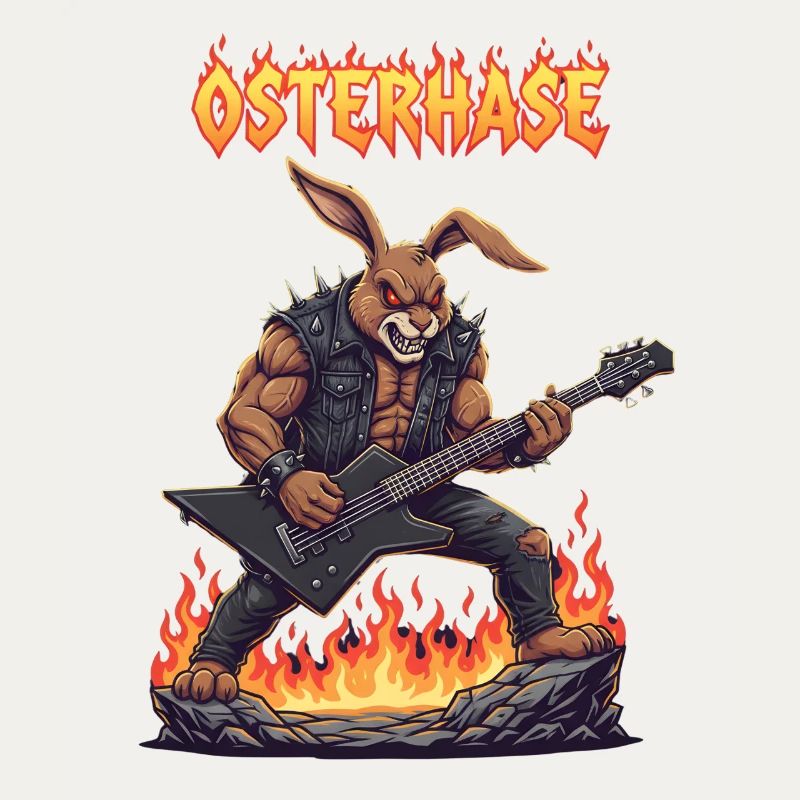 Heavy Metal Easter Bunny Rocker Easter Hardcore Bunny