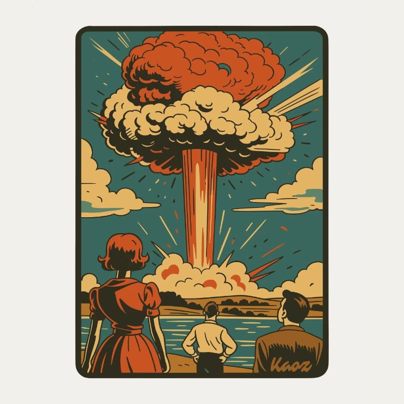 Explosion rétro-atomique en forme de champignon