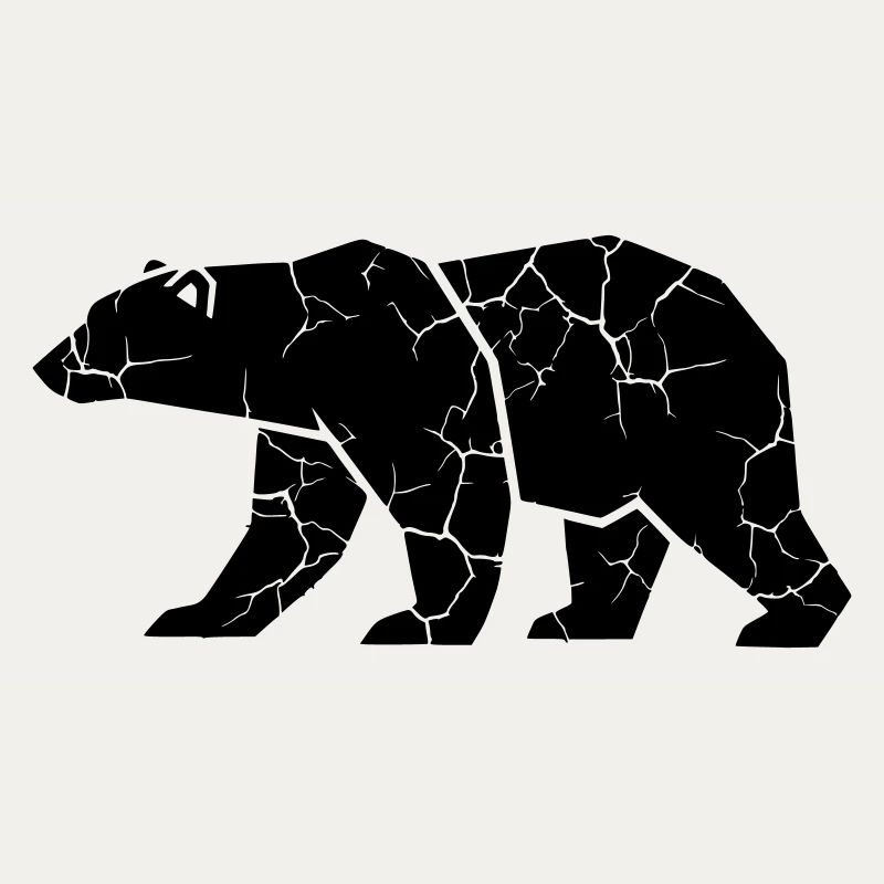 Bär Risse Grunge Silhouette