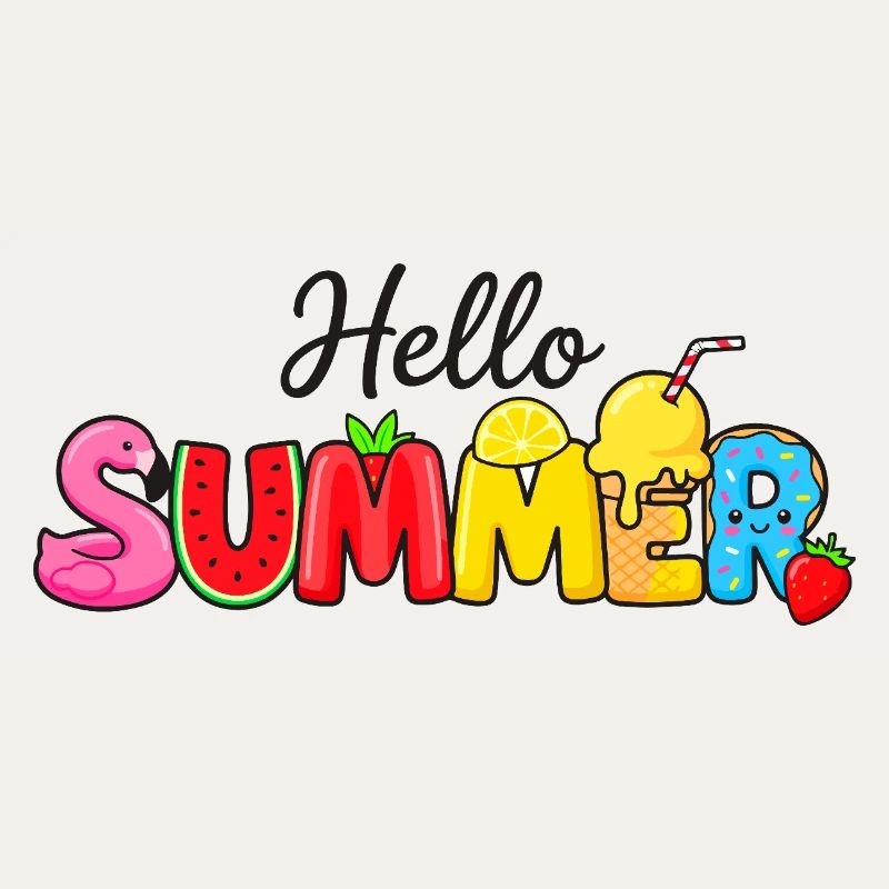 Hello Summer Obstbuchstaben
