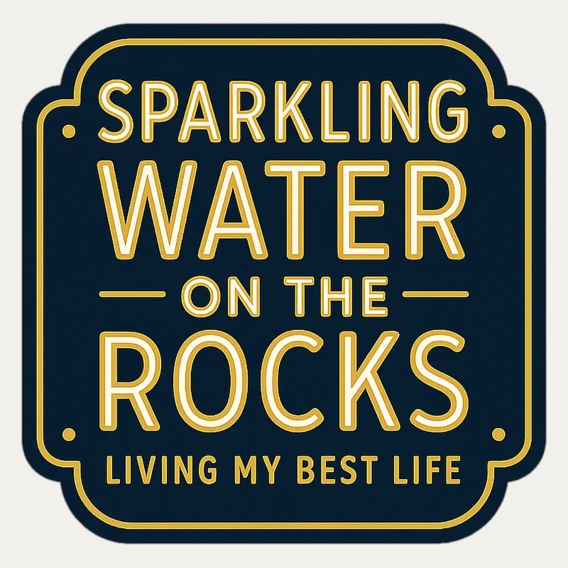 Sparkling water on rocks neon