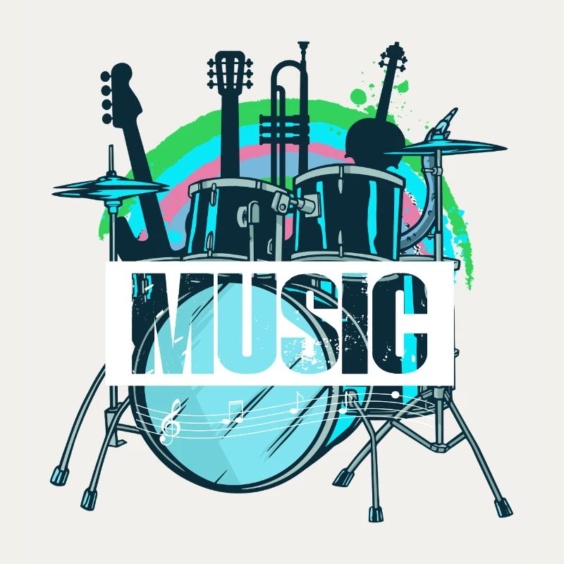 Vibrant Drum Set Splash
