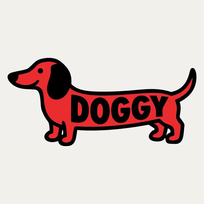 Dackel Hund Doggy Spruch Rot