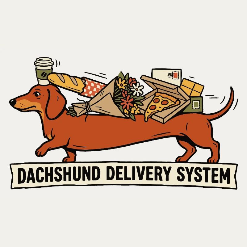 Système de livraison teckel design de chien drôle