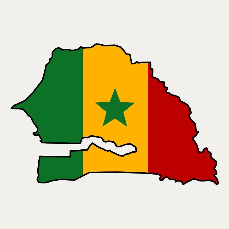 Carte du drapeau du Sénégal