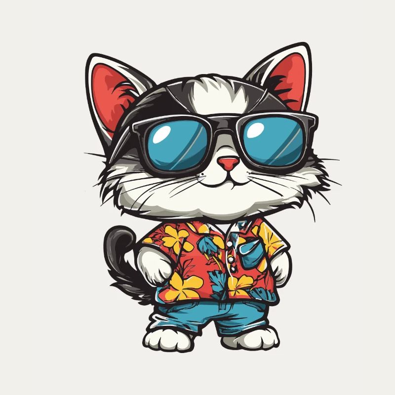 Katze Comic Urlaub