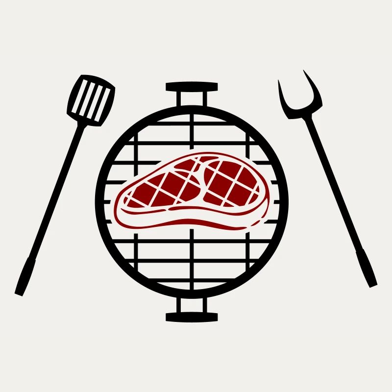 Rotes Steakmuster Print